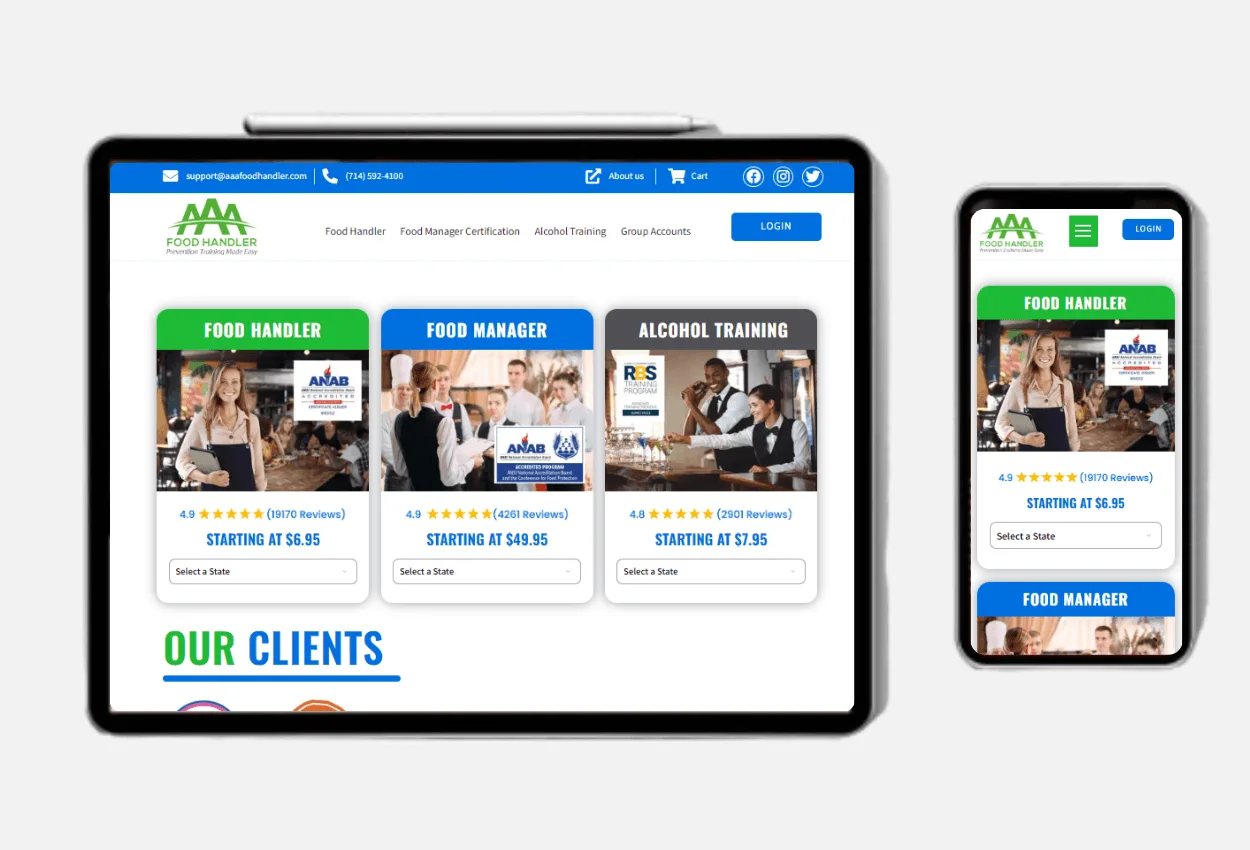 AAA Food Handler Training Showcase | AR Webcrafts