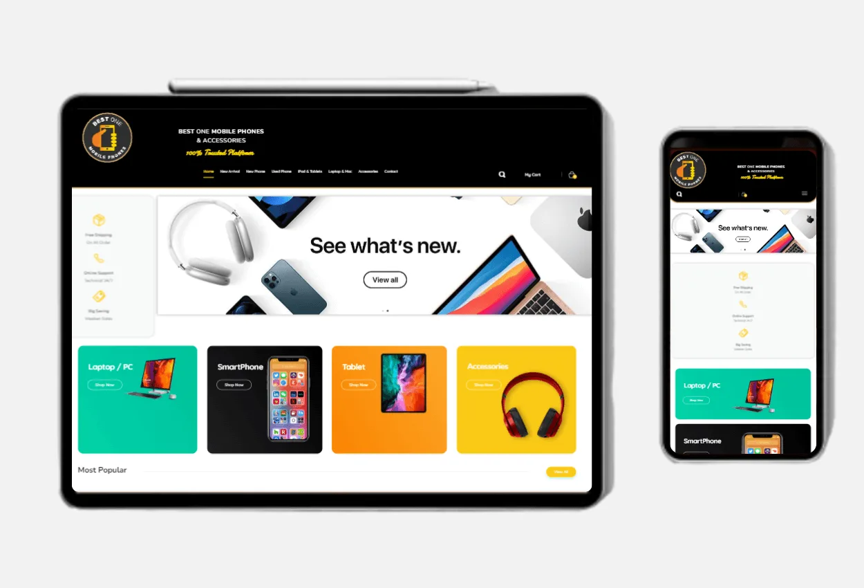 Best-One Mobile Phones High-Resolution Mockup | AR Webcrafts