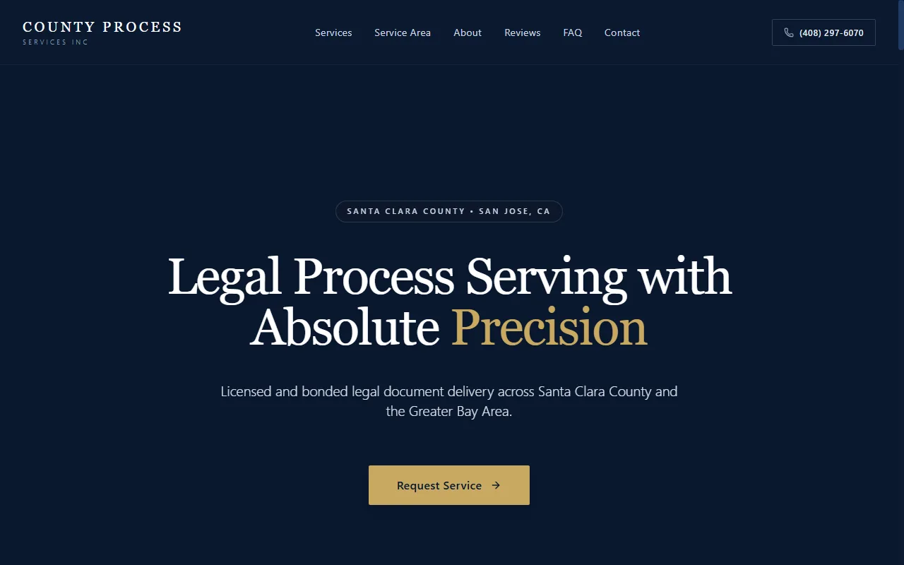 County Process Services Inc — Legal Process Servers High-Resolution Mockup | AR Webcrafts