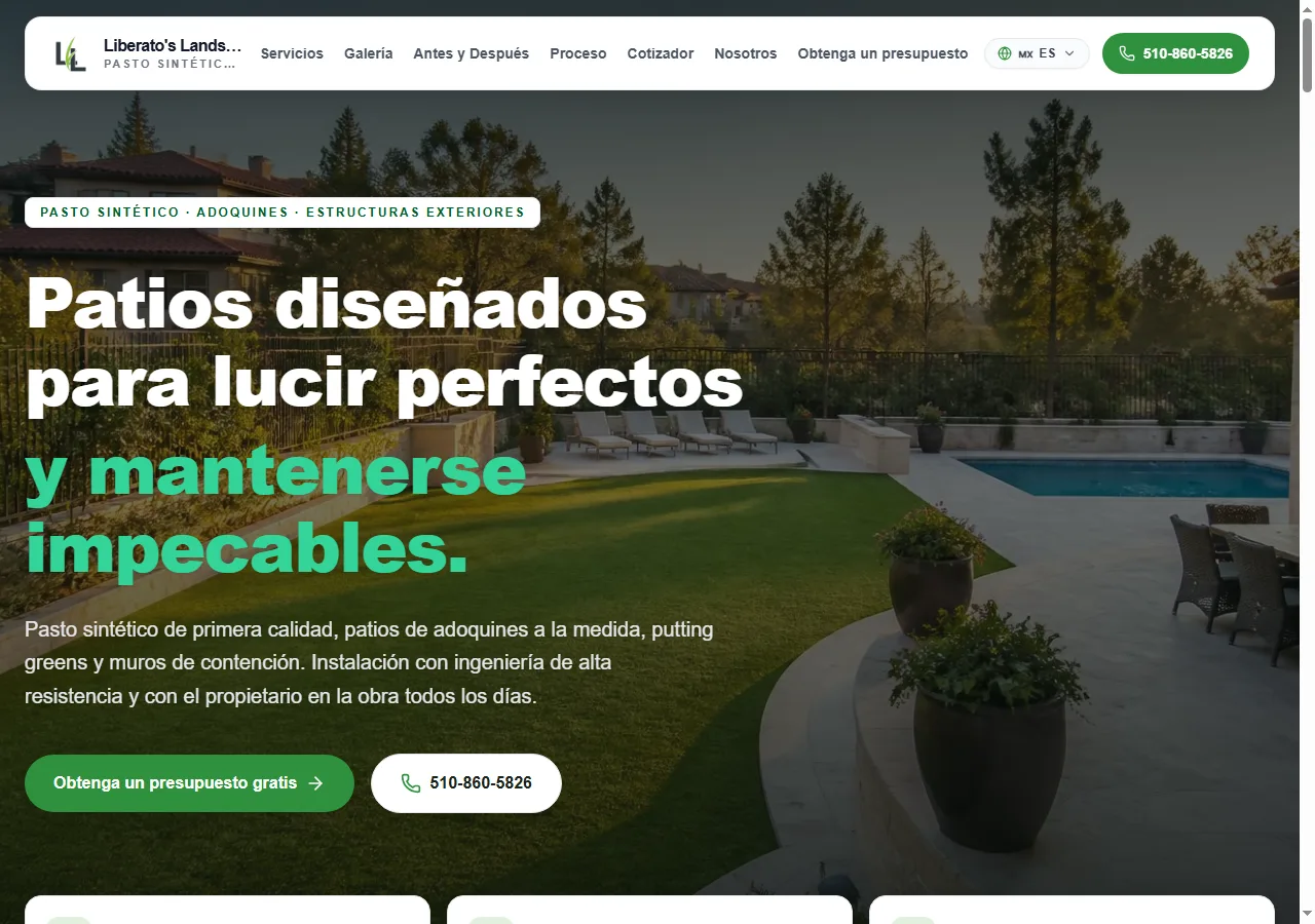 Liberato's Landscaping — CSLB Contractor | AR Webcrafts