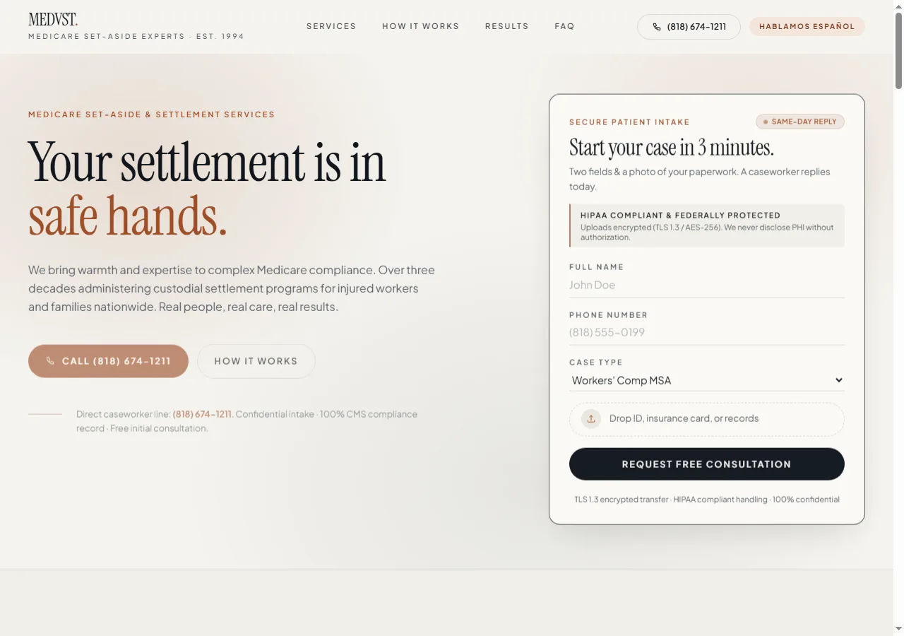 Medvst — Medicare Set-Aside & Settlement Services | AR Webcrafts