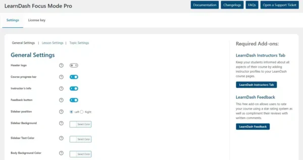 Learndash Focus Mode Pro Settings 1.Png | AR Webcrafts