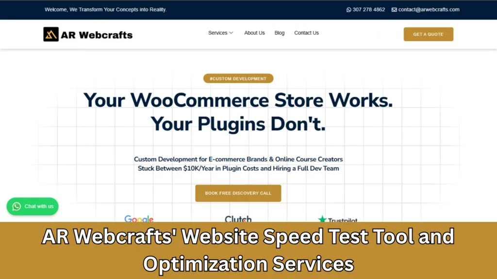 AR Webcrafts' Website Speed Test Tool and Optimization Services